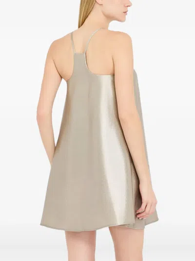 Liu •jo Laminated Crepe Dress In Neutral