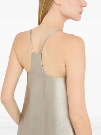 Liu •jo Laminated Crepe Dress In Neutral