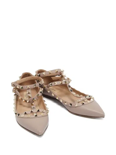 Pre-owned Valentino Garavani 2024 Rockstud Ballet Flats