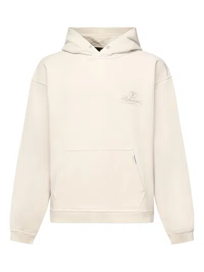 Represent Mens Champagne Grand Vintage Embroidered Cotton-jersey Hoody In White