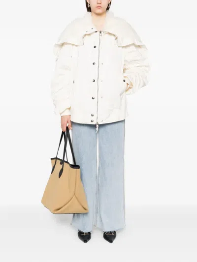 Ermanno Scervino Voluminous Parka With Oversized Collar In White