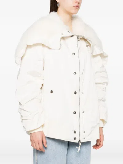 Ermanno Scervino Voluminous Parka With Oversized Collar In White