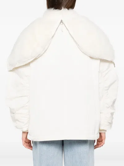 Ermanno Scervino Voluminous Parka With Oversized Collar In White