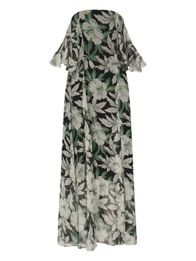 Loewe Off-the-shoulder Floral-print Silk-crepon Midi Dress