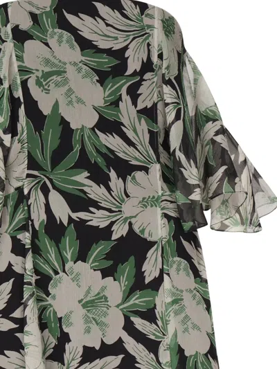 Loewe Off-the-shoulder Floral-print Silk-crepon Midi Dress