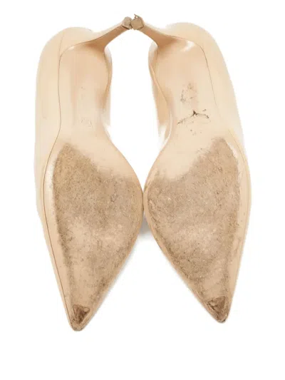 Pre-owned Gianvito Rossi  115mm Patent-finish Leather Pumps In Neutral