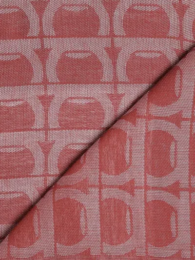 Ferragamo Gancini-pattern Cotton Scarf In Pink