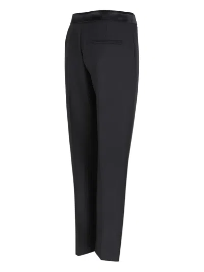 Alexander Mcqueen Satin-waistband Wool Trousers In Black