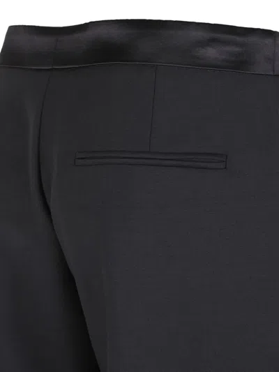 Alexander Mcqueen Satin-waistband Wool Trousers In Black