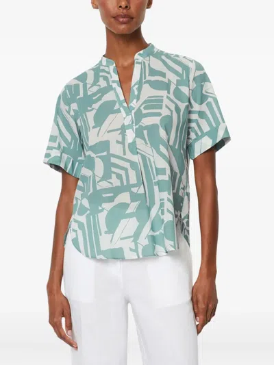 Marc O'polo Abstract-print Short-sleeve Blouse In Multi