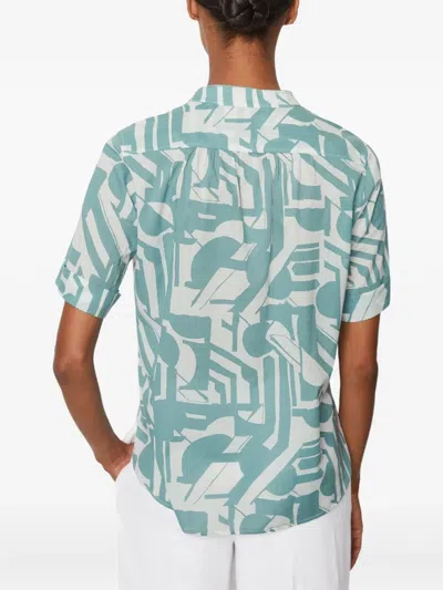 Marc O'polo Abstract-print Short-sleeve Blouse In Multi