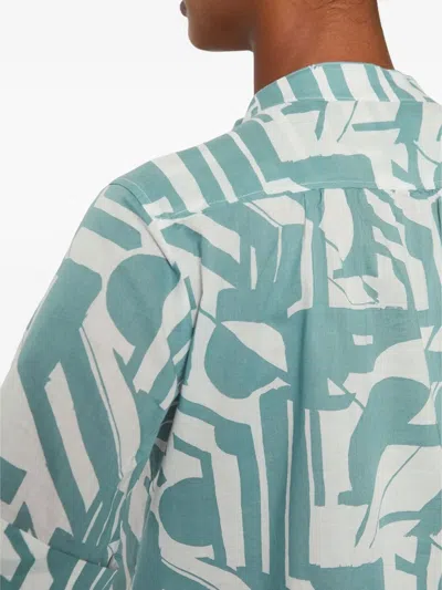 Marc O'polo Abstract-print Short-sleeve Blouse In Multi