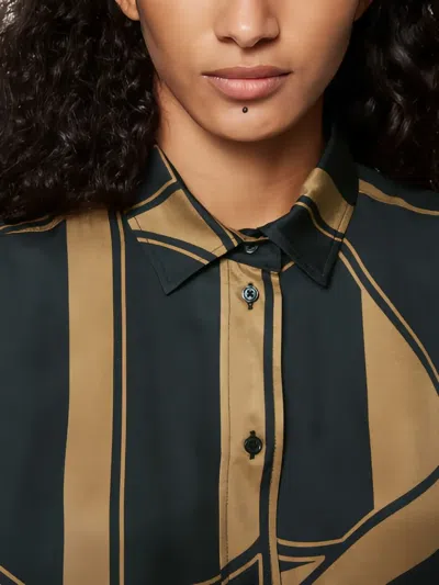 Marc O'polo Geometric-print Button-up Shirt In Black
