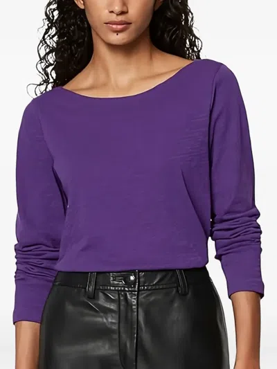 Marc O'polo Long-sleeve Boat-neck Top In Purple