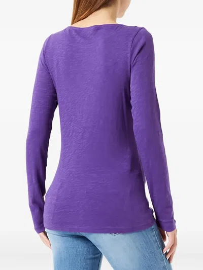 Marc O'polo Long-sleeve Boat-neck Top In Purple