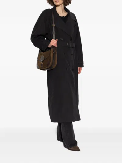Isabel Marant Elea Double-breasted Trench Coat In Black