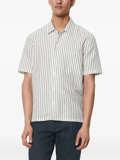 Marc O'polo Striped Short-sleeve Shirt In White