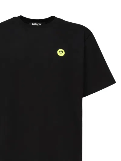 Barrow Orso Graphic Print Crew Neck T-shirt In Black
