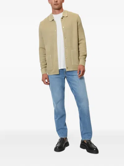 Marc O'polo Ribbed Button-up Cardigan In Neutral