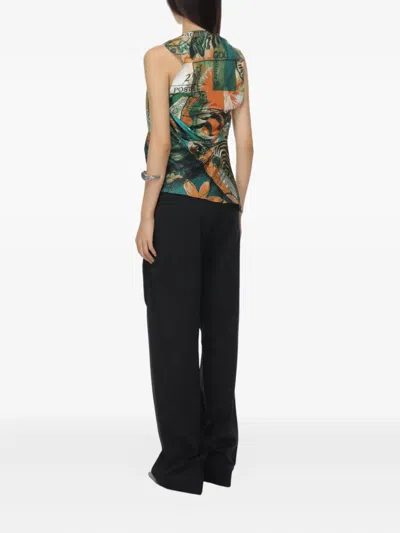 Kiko Kostadinov Silk Blouse With All-over Print.v Neckdraped Panel Construction|100% Silk. Hand Wash|relaxed Fittrue