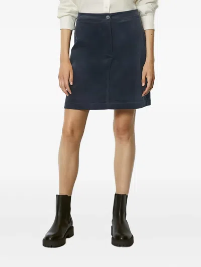 Marc O'polo Button-front Mini Skirt In Blue