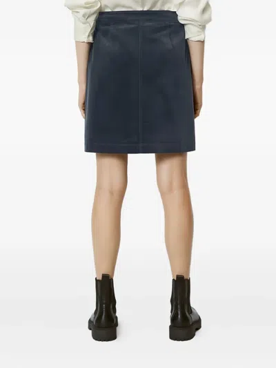 Marc O'polo Button-front Mini Skirt In Blue