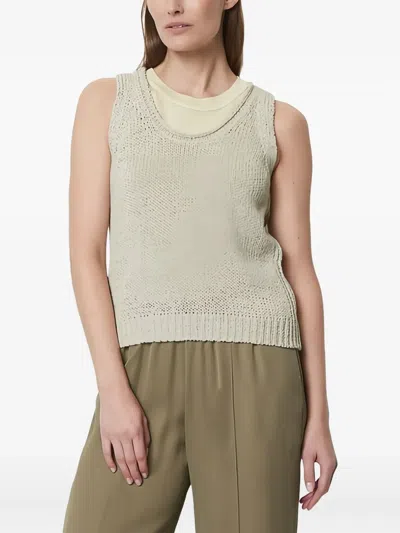 Marc O'polo Scoop-neck Knitted Tank Top In Neutral