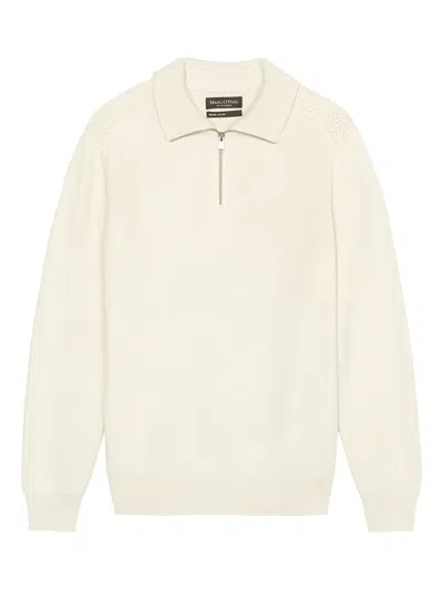 Marc O'polo Zip-collar Sweater In White