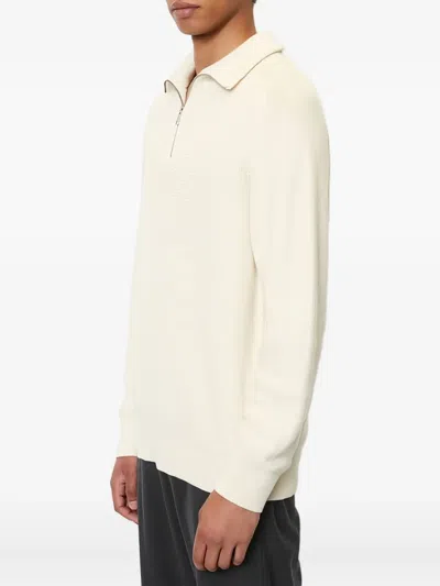 Marc O'polo Zip-collar Sweater In White
