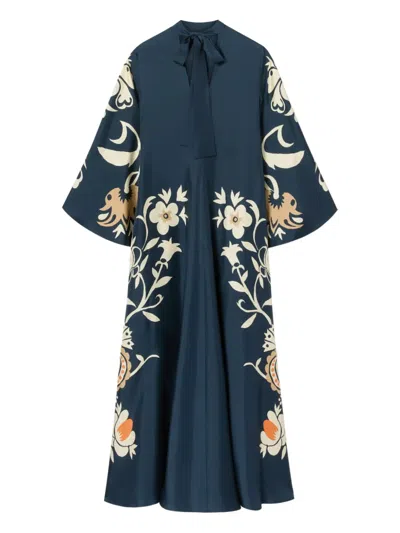 La Doublej Floral-print Bell-sleeve Maxi Dress