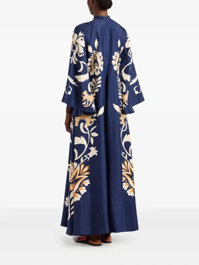 La Doublej Floral-print Bell-sleeve Maxi Dress