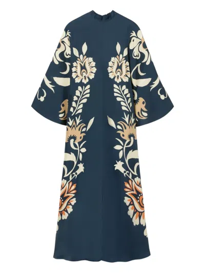 La Doublej Floral-print Bell-sleeve Maxi Dress