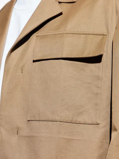 Jil Sander Flap-pocket Cotton Jacket In Brown
