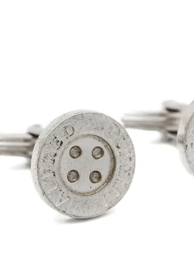 Pre-owned Dunhill  Button Cufflinks In Silver