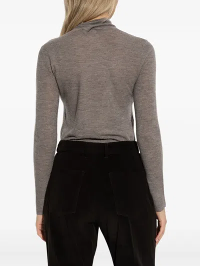 Lisa Yang Carolyn Turtleneck Long-sleeve Top In Brown