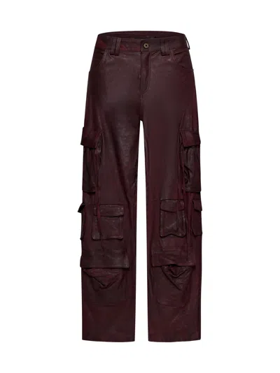 Salvatore Santoro Niv Leather Cargo Pants In Brown