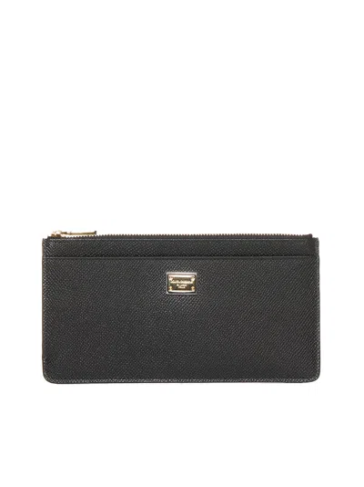 Dolce & Gabbana Large Black Dauphine Leather Card Case