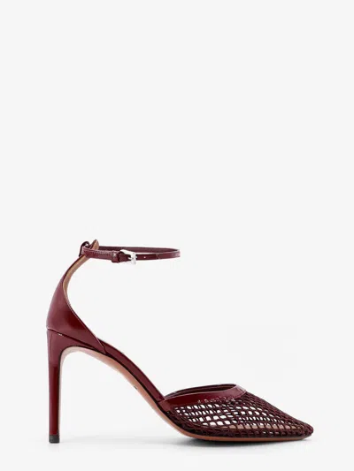 Alaïa Alaia Women Pumps 90 Mesh Sandals In Burgundy