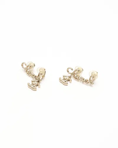 Pre-owned Chanel Coco Mark Earrings In Silver
