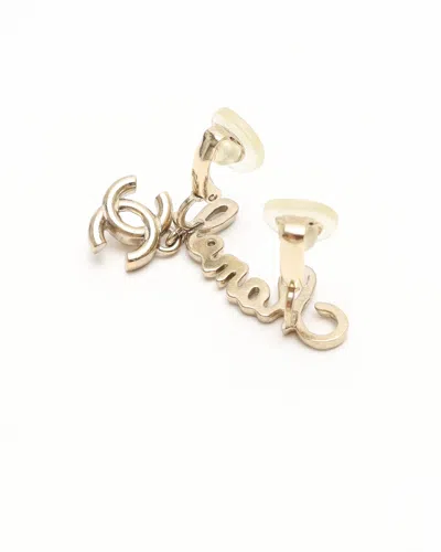 Pre-owned Chanel Coco Mark Earrings In Silver