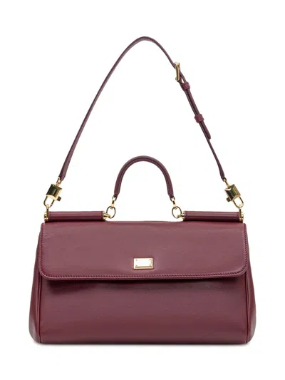 Dolce & Gabbana Bordeaux Handbag With Key And Padlock Detail And Adjustable And Removable Shoulder Strap