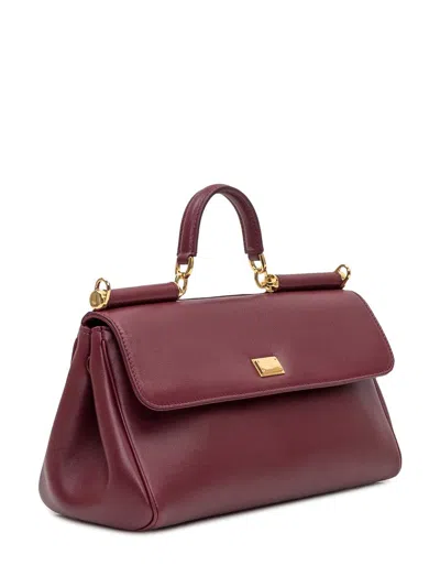 Dolce & Gabbana Bordeaux Handbag With Key And Padlock Detail And Adjustable And Removable Shoulder Strap
