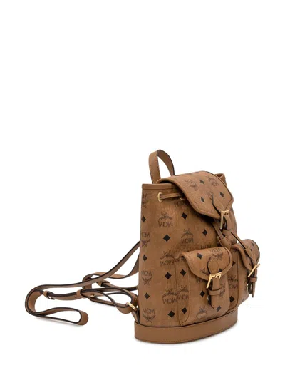 Mcm Straps Adjustables Front Pockets Top Handle In Brown