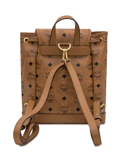 Mcm Straps Adjustables Front Pockets Top Handle In Brown