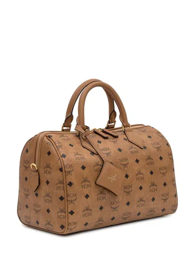 Mcm Brown Ella Boston Medium Duffle Bag In Brown