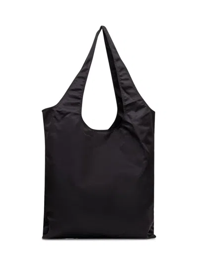 Y-3 Foldable Black Tote Bag With Logo Print In Black