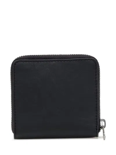 Y-3 All-around Zip Crinkle Leather Wallet In Black