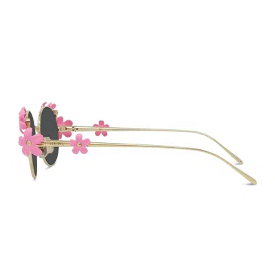 Loewe Signature Floral Metal Sunglasses In Gold