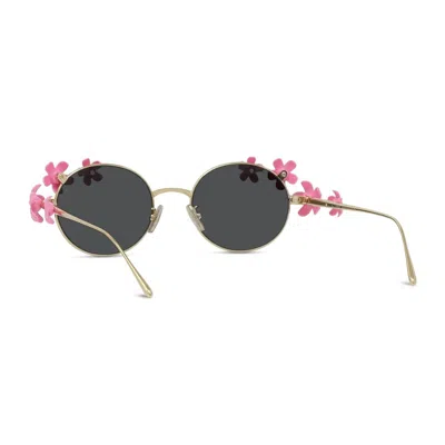 Loewe Signature Floral Metal Sunglasses In Gold
