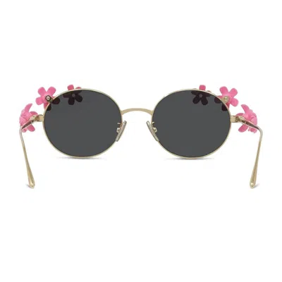 Loewe Signature Floral Metal Sunglasses In Gold